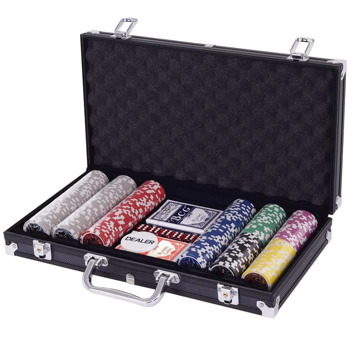 Pokerset Pokerkoffer 300 Laser-Chips Alukoffer inkl. Komplettset