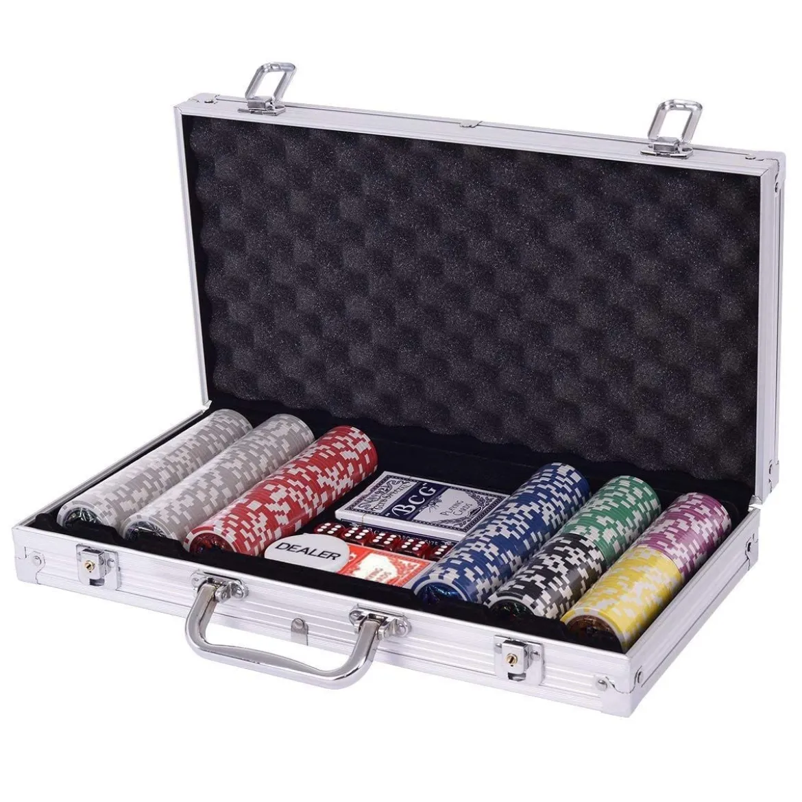 Pokerset Pokerkoffer 300 Laser-Chips Alukoffer inkl. Komplettset
