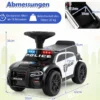 Polizei-Rutscher-Auto für Kleinkinder Rutschauto mit blinkenden Lichtern Musik Sirene Schwarz