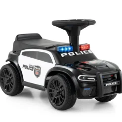 Polizei-Rutscher-Auto für Kleinkinder Rutschauto mit blinkenden Lichtern Musik Sirene Schwarz