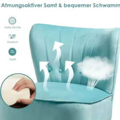 Polsterstuhl aus Samt Esszimmerstuhl Wohnzimmerstuhl Samtstuhl 55 x 70 x 73 cm Grün