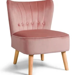 Polsterstuhl Esszimmerstuhl gepolstert Wohnzimmerstuhl Designerstuhl Akzentstuhl Rosa