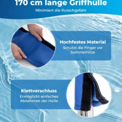Pool Handlauf mit Griffabdeckung 304 Edelstahl Einstiegshilfe 250 kg Tragfähigkeit Schwimmbad Haltegriff