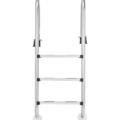 Poolleiter 3-stufig Sicherheitsleiter Schwimmbad 132 x 50 x 26 cm Edelstahl