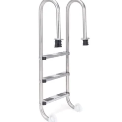 Poolleiter 3-stufig Sicherheitsleiter Schwimmbad 132 x 50 x 26 cm Edelstahl