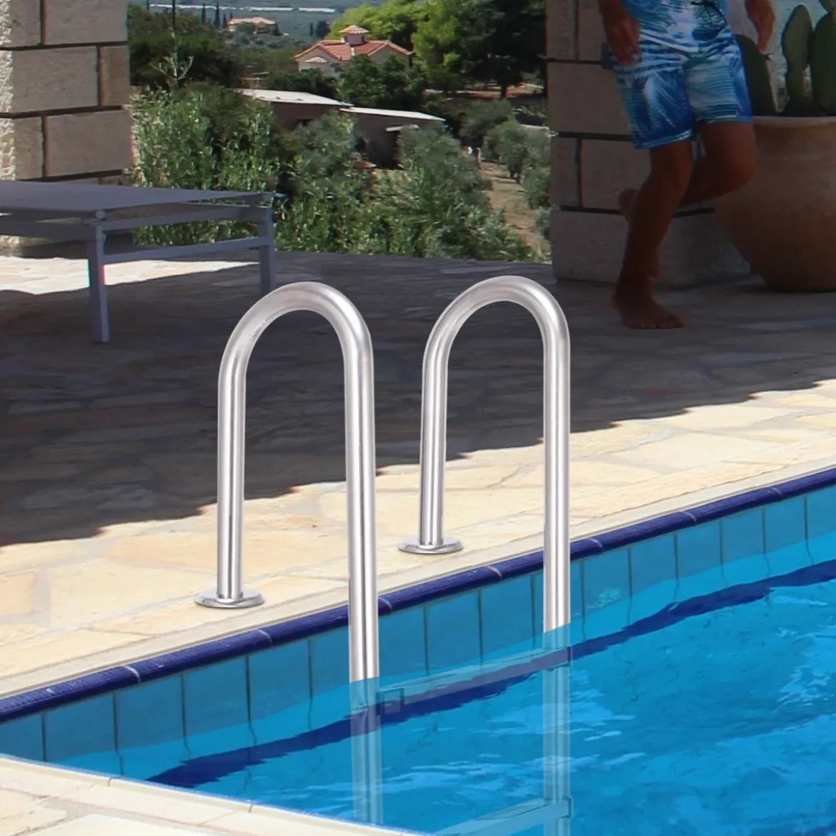 Poolleiter 3-stufig Sicherheitsleiter Schwimmbad 132 x 50 x 26 cm Edelstahl