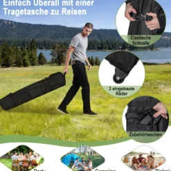 Pop-up-Überdachungszelt Outdoor Partyzelt mit verstellbarer Höhe 305 x 305 cm Schwarz