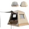 Pop-up-Campingzelt mit Automatischer Halterung & Tragetasche Doppellagiges Kabinenzelt Beige