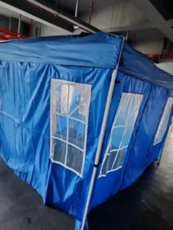Pop Up Faltpavillon 300 x 300 cm Höhenverstellbarer Pavillon mit 4 Abnehmbaren Seitenwänden