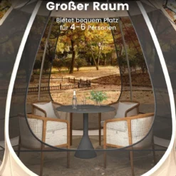 Pop-up-Mesh-Pavillon für 4–6 Personen 310 x 270 cm faltbares Outdoor-Campingzelt mit Rundum-Mesh