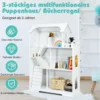 Puppenhaus Holz 2 in 1 Barbie Haus Kinder Bücherregal mit Zubehöre mit Speicherplatz Kindergeschenk
