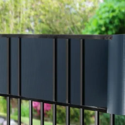 PVC Zaunblende mit 20 Befestigungsclips Sichtschutzstreifen Abdeckung Sichtschutz 35 m x 19 cm Dunkelgrau