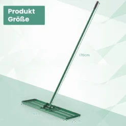 Rasen Nivellierrechen mit Ergonomischem Griff Metall Rasenrechen Nivellierung Flächenebner