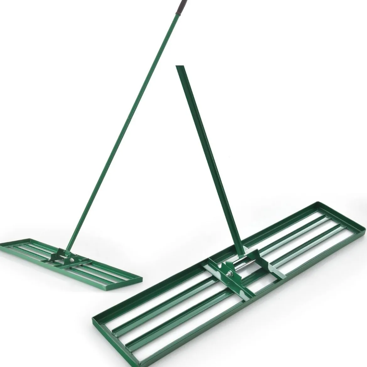 Rasen Nivellierrechen mit Ergonomischem Griff Metall Rasenrechen Nivellierung Flächenebner