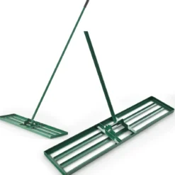 Rasen Nivellierrechen mit Ergonomischem Griff Metall Rasenrechen Nivellierung Flächenebner