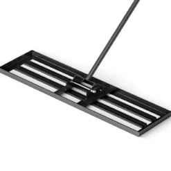 Rasen Nivellierrechen mit Ergonomischem Griff Metall Rasenrechen Nivellierung Flächenebner