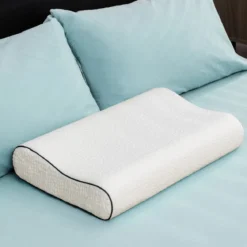 Rückstellschaum-Kopfkissen ergonomisches Stützkissen 56 x 35,5 x 10/13 cm Weiß