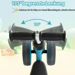 4 Räder Kinder Laufrad Balance Fahrrad ohne Pedal für Kinder von 1-2 Jahre Blau