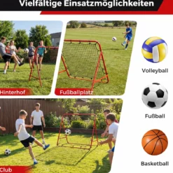 Rebounder für Fußball mit 5 Verstellbaren Winkeln Faltbares Rebound Netz Fußballnetz 100 x 100 cm