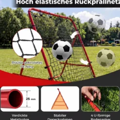 Rebounder für Fußball mit 5 Verstellbaren Winkeln Faltbares Rebound Netz Fußballnetz 100 x 100 cm