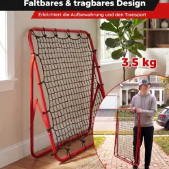 Rebounder für Fußball mit 5 Verstellbaren Winkeln Faltbares Rebound Netz Fußballnetz 100 x 100 cm