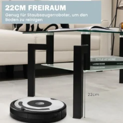 Rechteckiger Couchtisch aus Glas 2-Stufiger Moderner Kaffeetisch