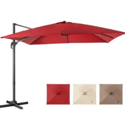 Regenschirm mit 3 Neigungseinstellungen Sonnenschirm Ampelschirm 300 x 300 x 273 cm