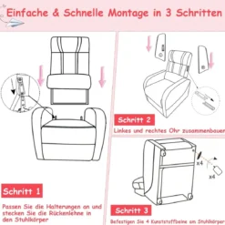 Relax-Sessel mit Seitentaschen Ergonomisches Kunstledersofa 69 x 53 x 74 cm Schwarz + Rot