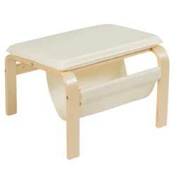 Relaxsessel Relaxstuhl Entspannungsstuhl Kippschutz mit Ottomane und Kissen Beige
