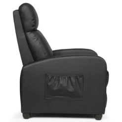 Relaxsessel verstellbar Fernsehsessel TV Sessel Ruhesessel Kunstleder Schwarz