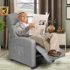 Relaxsessel verstellbar Fernsehsessel TV Sessel Ruhesessel Leinen Grau