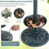 Retro Vogeltränke mit Solarleuchte Blumentopf Vogelfutterhaus & Ständer Vogelfutterstation Grün