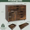 Rollcontainer mit 5 Schubladen & Schrank Mobiler Aktenschrank Schubladenschrank Bürocontainer Braun