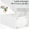 Rollender Stehpult Rednerpult mit 2 Ablagefächern Podiumständer mit 4 Universalrollen 57,5 x 37 x 105 cm Weiß