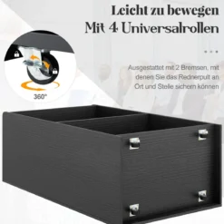 Rollender Stehpult Rednerpult mit 2 Ablagefächern Podiumständer mit 4 Universalrollen 57,5 x 37 x 105 cm Schwarz