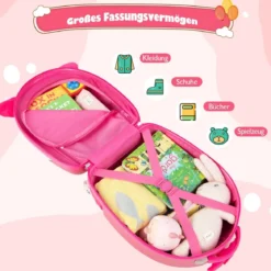 Rollkoffer Hartschalen-Handgepäck für Kinder 33 x 22 x 45 cm Rosa