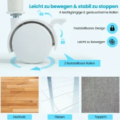 Rollwagen mit 6 Stapelbaren Schubladen & Metallgestell & Ablagefläche Bunt