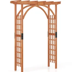 Rosenbogen aus Holz Gartenbogen für Kletterpflanzen Eleganter Hochzeitsbogen Natur