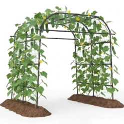 Rosenbogen für Kletterpflanzen Verbreiterter Gartenbogen mit PE-Pulverbeschichteter Metallrahmen Schwarz