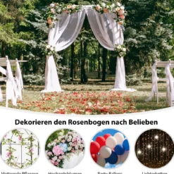 Rosenbogen Metall Gartenbogen für Kletterpflanzen Torbogen Garten 205 x 52 x 205 cm Grün