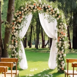 Rosenbogen Metall Gartenbogen für Kletterpflanzen Rankbogen für Hinterhof Hochzeit Party 143 x 40 x 234 cm