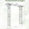 Rosenbogen Metall Wetterfester Gartenbogen mit 4 Metallpfählen und Verlängertem Dach Schwarz