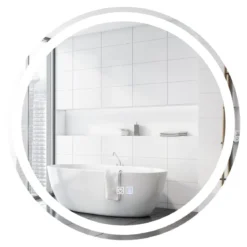 Runder LED-Spiegel Badezimmerspiegel zur Wandmontage 3000 K-6000 K Ø 60 cm