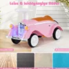 Rutschauto klassisches Fuß-zu-Boden Rutschfahrzeug mit Lenkrad Hupe LED-Scheinwerfer und Stauraum unter dem Sitz Rosa