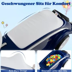 Rutschauto klassisches Fuß-zu-Boden Rutschfahrzeug mit Lenkrad Hupe LED-Scheinwerfer Blau/Dunkelblau/Rot