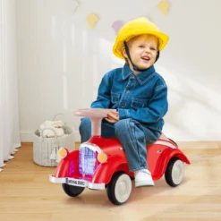 Rutschauto klassisches Fuß-zu-Boden Rutschfahrzeug mit Lenkrad Hupe LED-Scheinwerfer Blau/Dunkelblau/Rot