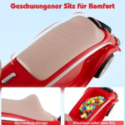 Rutschauto klassisches Fuß-zu-Boden Rutschfahrzeug mit Lenkrad Hupe LED-Scheinwerfer Blau/Dunkelblau/Rot