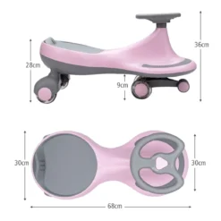 Rutschauto mit leichtgängigen Rädern Rutschrad mit 360°verstellbarem Lenker Laufrad bis 50kg belastbar Rosa