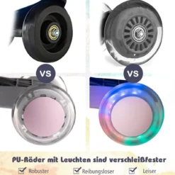 Rutschauto mit leichtgängigen Rädern Rutschrad mit 360°verstellbarem Lenker Laufrad bis 50kg belastbar Rosa