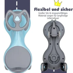 Rutschauto mit leichtgängigen Rädern Rutschrad mit 360°verstellbarem Lenker Laufrad bis 50kg belastbar Blau